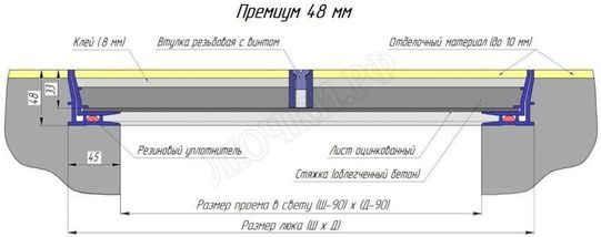 Напольный люк Премиум 48 мм Напольный люк Премиум 48 мм