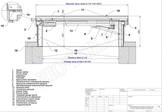 Люк для выхода на кровлю Оптимус 900*2000 Люк для выхода на кровлю Оптимус 900*2000