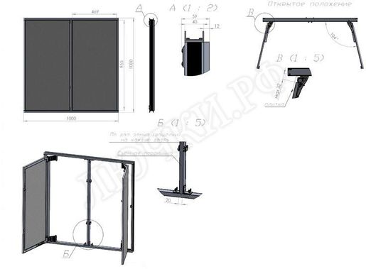 Люк под плитку Нажимной Секрет-Лайт 450*400 Люк под плитку Нажимной Секрет-Лайт 450*400